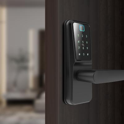 中国 Wooden Electronic Smart Door/Digital Fingerprint Door Handel Lock Smart Biometric Wifi Apps Smart Lock Prices Ttlock Security Door For Security Home 販売のため