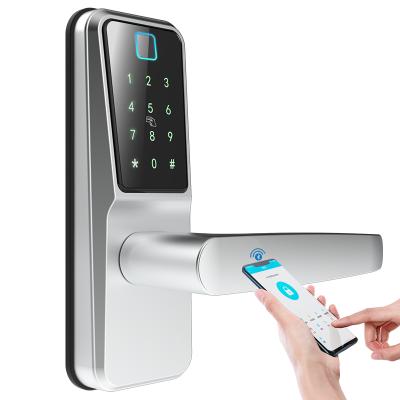 中国 Wooden Smart Door Lock / Fingerprint Door Security Door For Tuya App Home Smart Outdoor Unlock And Remote Dynamic Password To Open Front Entrance Smart Lock tuya 販売のため