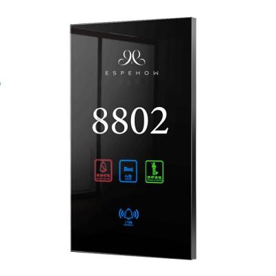 China Door Plate Modern Electronic Glass Screen Hotel Doorbell Switch Touchable Room Number Led Digital Display Door Plate for sale