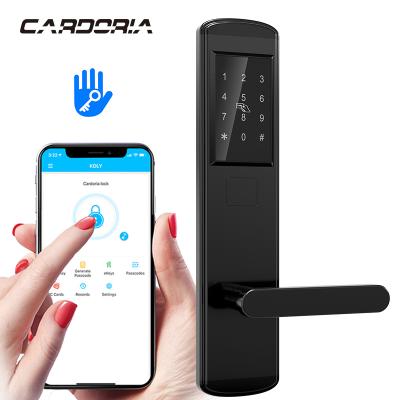 Chine With Card Issuer Cardoria TTT Aluminum Door Wifi Fingerprint Handle Digital App Life Manual Biometric Stainless Steel Smart Lock à vendre