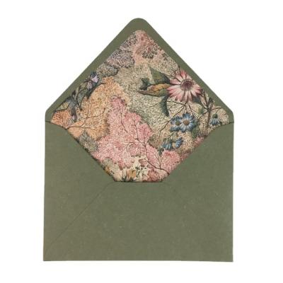 China Luxury Unique Flower Design Custom Printed Wedding Invitations Paper Packaging Envelope For Card for sale