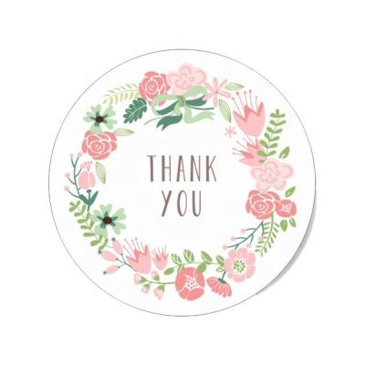 China Scratch Off Circle Private Design Custom Shopping Packaging Thank You Paper Sticker for sale