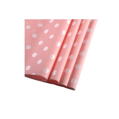 China Handmade Pink Dot Printed Luxury Design Birthday Gift Back Recycled Wrap Tissue Paper for sale