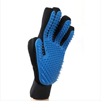 China Blue Pet Grooming Glove Deshedding Cat Brush Hair Remover Dogs Silicon Pets Fur Comb Dog Bath Message Pet Grooming Glove for sale