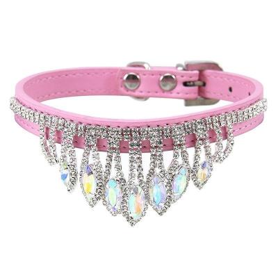 China Full Cubic Rhinestone JEWELED Crystal Choker Necklace Hot Sale Fashion Pet Collar Necklaces With Heart Charm Jewelry For Dog for sale