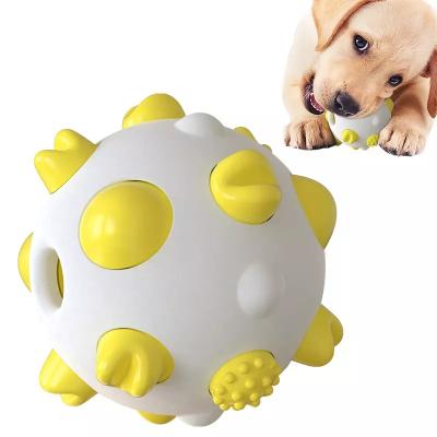 China 2022 Sustainable Pet Products Pet TPR Toothbrush For Teeth Grinding Dog Chew Ball Toy for sale