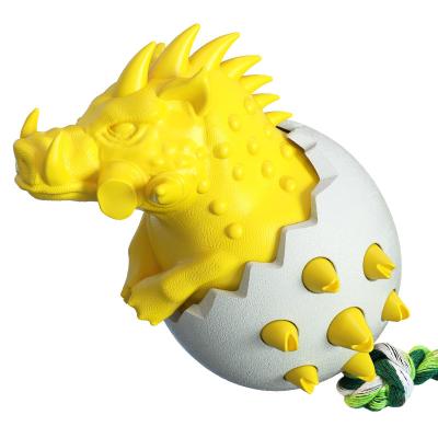 China Toy Interactive Dog Pet Molar Viable Angry Stick Chew Egg Boar Dinosaur Toothbrush Dog Training Ball Durable for sale