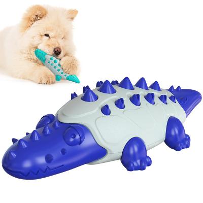 China New Crocodile Dog Toy Automatic Leakage Ball Molar Toothbrush Dog Toy for sale