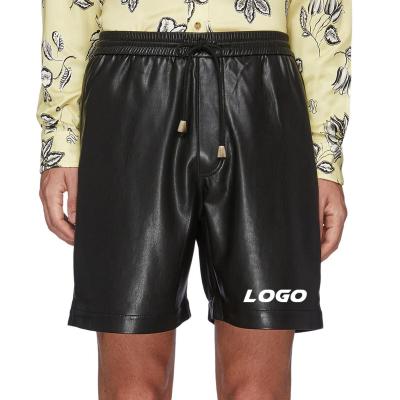 China Custom Logo Elastic Waist Hot Shorts Custom Men's PU Leather Shorts Shorts Factory Price for sale