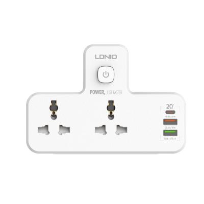 China LDNIO Indoor Use LDNIO SC2311 Hot Selling Indoor Outlet Wall Sockets 20W Palladium Charger Extension Socket Multi Fast Power Strip With USB Ports for sale