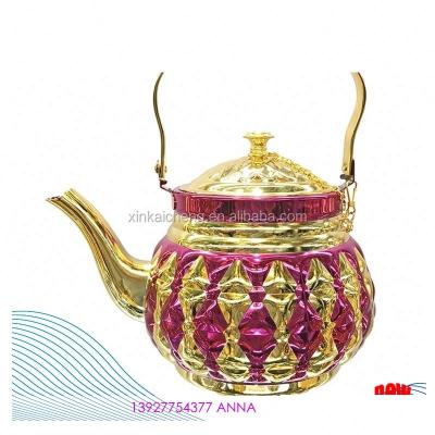 China Durable Arab Non-Electric Colorful Spray Plating Paint Water Kettle 0.9/1.3/1.6/1.8L Stainless Steel Colorful Rubber Teapot for sale