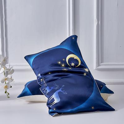 China JILI SUSTAINABLE hypoallergenic printed silk pillow cover made of high grade 6A all-natural mulberry silk for sale