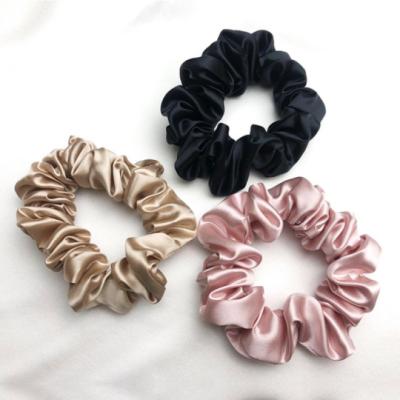 China Hot sale JILI SILK mulberry hair scrunchies big 100% 3.5CM silk elastic hair bands for girls for sale