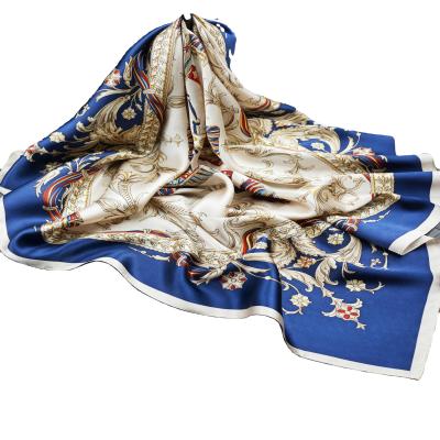 China Antistatic 100% Mulberry Silk Scarf For Ladies Lightweight Square Silk Head Scarf for sale