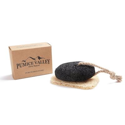 China Natural Lava Stone Natural Volcanic Pumice Stone Exfoliating Pumice For Foot Scrubber Wholesale Black And Brown for sale