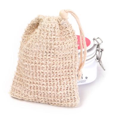 China Natural Exfoliating Natural Mesh Soap Net Bag Sisal Soap Pouch Shower Soap Saver for sale