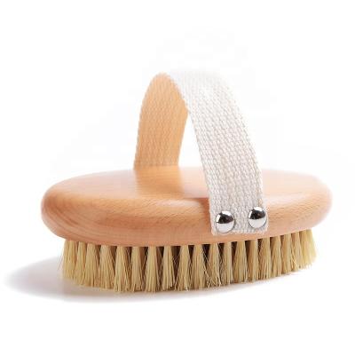 China All Natural Custom Logo Vegan Sisal Bristle Round Wooden Body Bamboo Dry Brush for sale