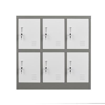 China Metal Min 6 Compartments Locker Small Gym Cell Phone Iron Locker Cabinet L2-D3-M for sale