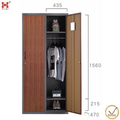 China Clothes (2 door each other's metal hanging wardrobe) A1 adjustable easy asssemble for sale