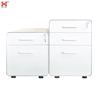 China Steel Movable Pedestal (Other) Round Corner Adjustable Metal File Cabinet 3 Drawers With Round Edge Office Furniture Folder Pedestal for sale