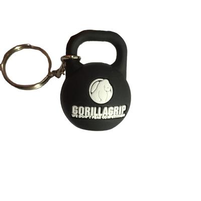 China 3D Plastic Kettlebell Shape Customized Key Chain for sale