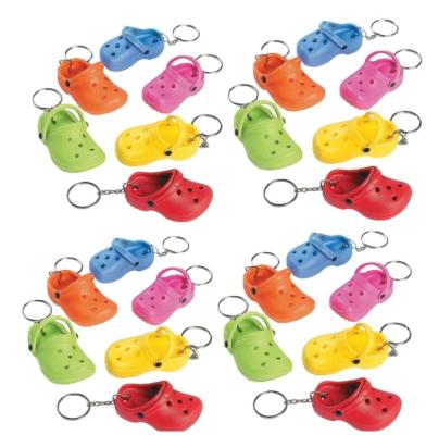 China MIX color EVA silicone key chain PVC soft cute rubber cute croc shoe promotion gift for sale