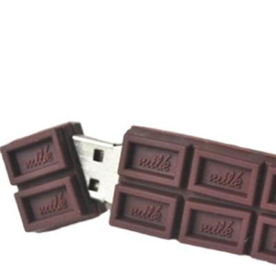 China Europe OEM Custom PVC Silicone 2D/3D Soft Rubber Chocolate Shape USB Cut Promotional Advertise Media Gift for sale