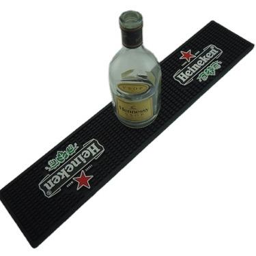 China Soft Rubber Beer Bar Mat Heineken Beer PVC Silicone Bar Mat for sale