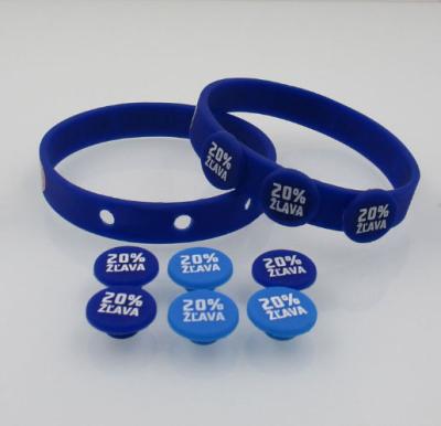 China Promotional Buttons Silicone Wristbands LOGO Printing on Buttons Wristband and Bands Silicone Wristbands for sale