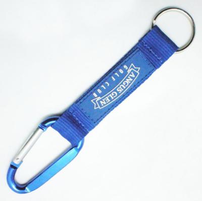 China Promotion Gift Short Key Strap With Big Carabiner Hook In Custom 3D Embossed Logo On PVC Label for sale