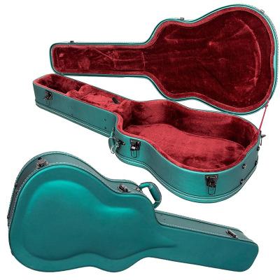 China Fashionable Green Leather Wholesale Acoustic Guitar Classic Guitar Case Box for sale