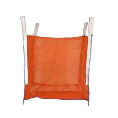 China Orange Flat Bottom Polypropylene Big Bags , Full Open Top PP Woven Jumbo Bags for sale