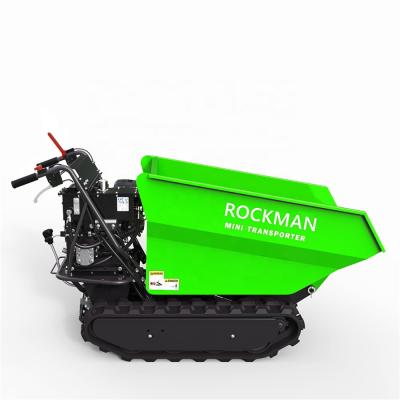 China Construction Material Stores 500KG Gasoline Powered Hydraulic Rail Mounted Mini Dumper With CE for sale