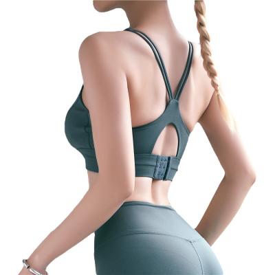 China Wholesale Breathable Cross Strap Yoga Sports Bras Workout Top Women Push Up Gym Fitness Bra Training Wear for sale