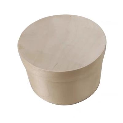 China Recycled Materials Amazon Unfinished Round Cheesecake Package Box Soft Wood Poplar Bark Handmade Customizable Cake Box for sale