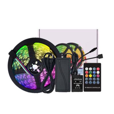 China Custom LANDSCAPE Music Control 12v RGB Strip Light Ip65 IR 20key Remote Waterproof Music 10m Smd 5050 RGB Led Strip Light Kit for sale