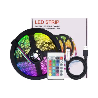 China Warehouse Factory Outlet RGB Led Backlight Strip 2m Smd 5050 30led Ip65 5v Mini Usb 24keys Controller Tv Led Strip Kit Mini for sale