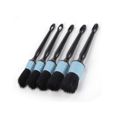 China Sweep Auto Car Wash Interior Brush 5pcs Premium Pig Hair Brush Air Vent Cleaning Combo Combo Kit Customized Retailer OEM Selected for sale