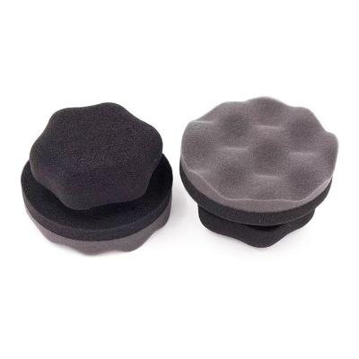 China Unique Deign Customized Surface Tire Waffle Hex Grip Sponge Protector Auto Detailing Cleaning Auto Detailing Sponge Waxing Applicator for sale