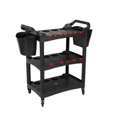 China 3 Layer Auto Car Trolley OEM Selected Rolling Cart Garage Auto Care Detailing Auto Detailing Tool Organizational Tool for sale