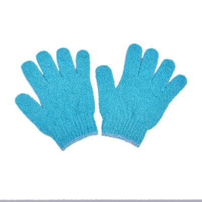 China All Natural Blue Plant Bathing Exfoliating Gloves Scrubber Bathroom Rubbing Back Bathing Gloves Unisex for sale