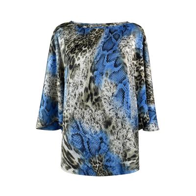 China Quality O Neck Batwing Sleeve Everywhere Viable Guaranteed Digital Print On Oversized And Casual Women Shirts for sale