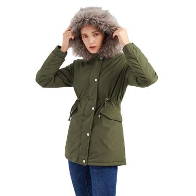 China Custom Wholesale Anti-wrinkle 2022 Winter Thicken Warm Casual Hooded Windproof Cotton-padded Coat Jacket Women for sale