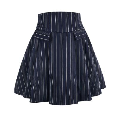 China Fashion Girl Short Skirt Striped Pleated Women Mini Skirts Made In OEM Viable Factory for sale