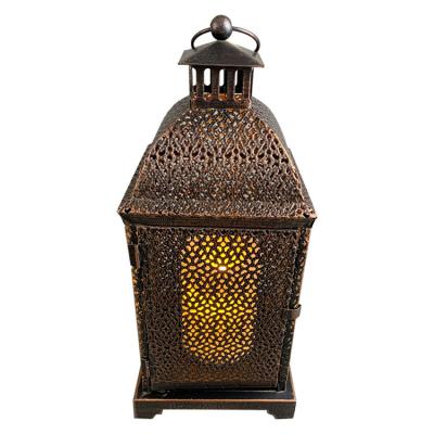 China 2022 Low Prices Home Decoration Hot Selling European Style Iron And Material Glass Chinese Lantern Morrocan Iron Outdoor Lantern for sale