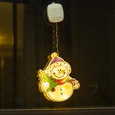 China PVC LED Christmas Lights Santa Snowman PVC Window Suction Cup Lights Christmas Tree Decorations Holiday Lights for sale