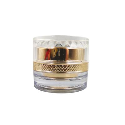 China Luxury Gold 30g 50g Skin Care Cream Aluminum Round Cosmetic Acrylic Cream Jar for sale