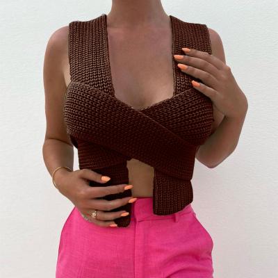 China Anti-Wrinkle AIXI Women Bandage Backless Sweater Fashion Diy Knit Sweaters Culture Women Tops Sweaters for sale