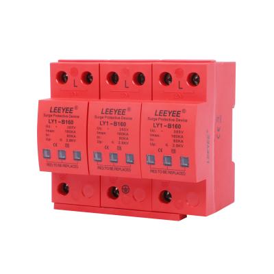 China Lightning Protection System SPD 3P 160KA 385V AC Din Rail Surge Protection Device for sale