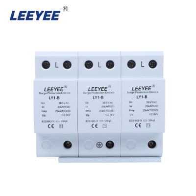 China CE/ROHS/ISO9001 Power System Voltage Surge Protector Lightning Surge Protector T1 25ka 3 Pole Ac SPD Surge Protection Device for sale